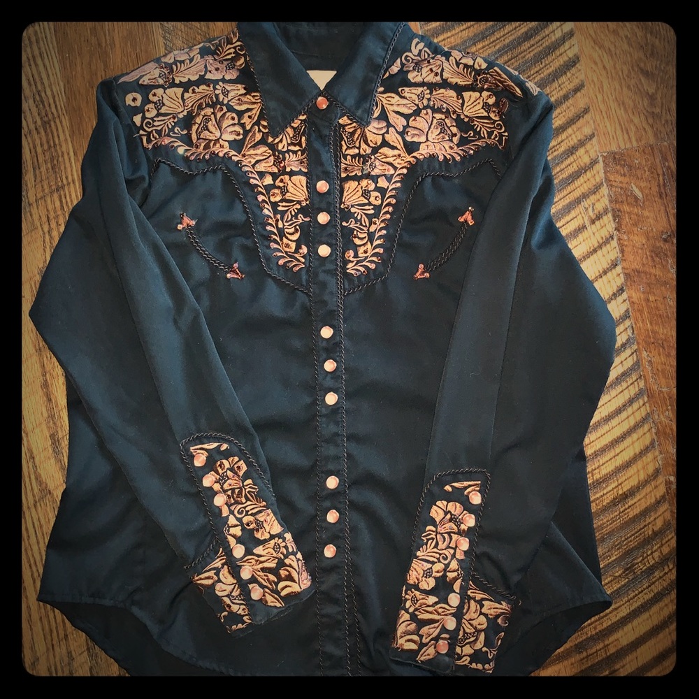 Scully retro western shirt with Swarovski crystals